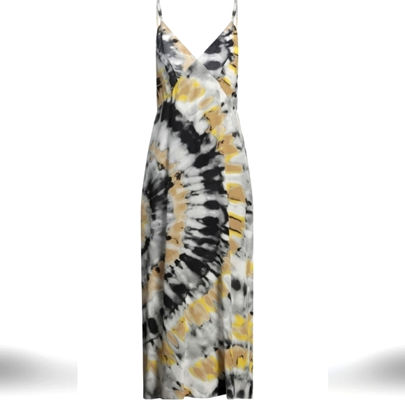 New$1890 CHLOÉ Tie-Dye Cami Silk Long Slip Maxi Dress in Multi Grey 38, 6 (M) - Picture 1 of 16